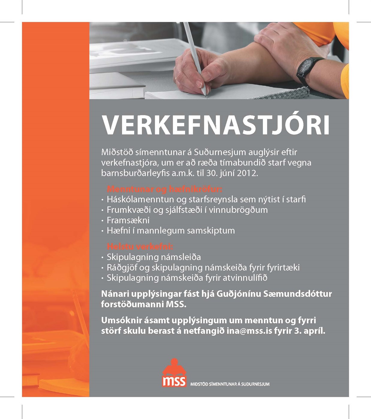 Verkefnastjóri óskast tímabundið