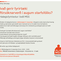 Hvað gerir fyrirtæki eftirsóknarverð í augum starfsfólks? Hádegisfyrirlestur í boði fyrirtækjaþjónustu MSS